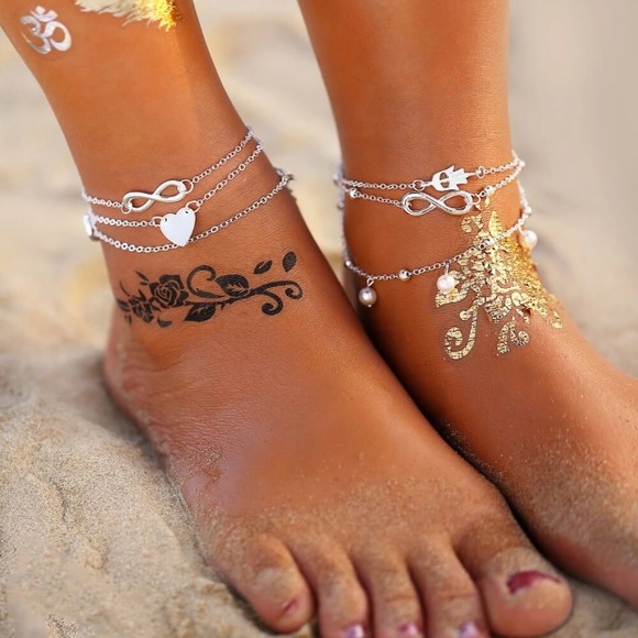 everrealli Jewelry - Silver Tone Hamsa Anklet
